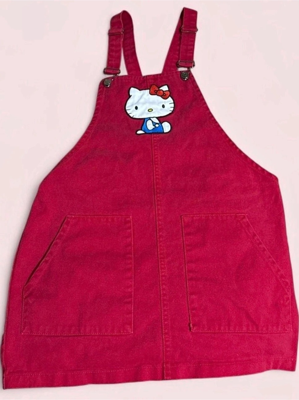 Sanrio Hello Kitty Red Denim Overall Dress